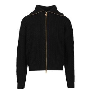 Versace Men Zip-Up Sweater With Embroidery